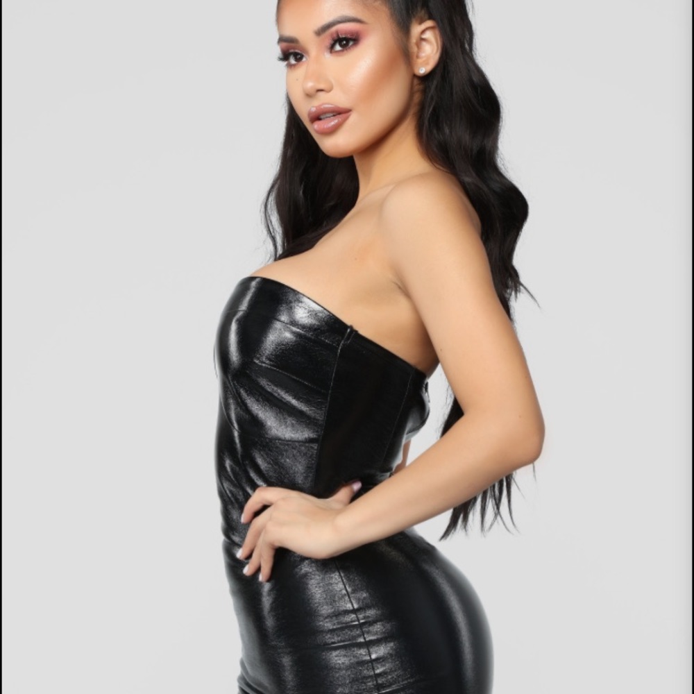 HOST PICK! Black PU Leather Dress Plus Size avail - Picture 7 of 9